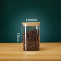 Sunday Pantry Jar, Square Glass Storage with Bamboo Lid